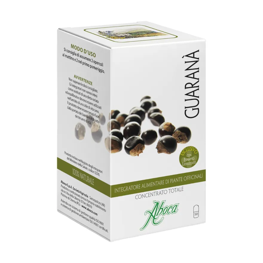 Aboca Guaranà Concentrato Totale Integratore Tonificante 50 Opercoli