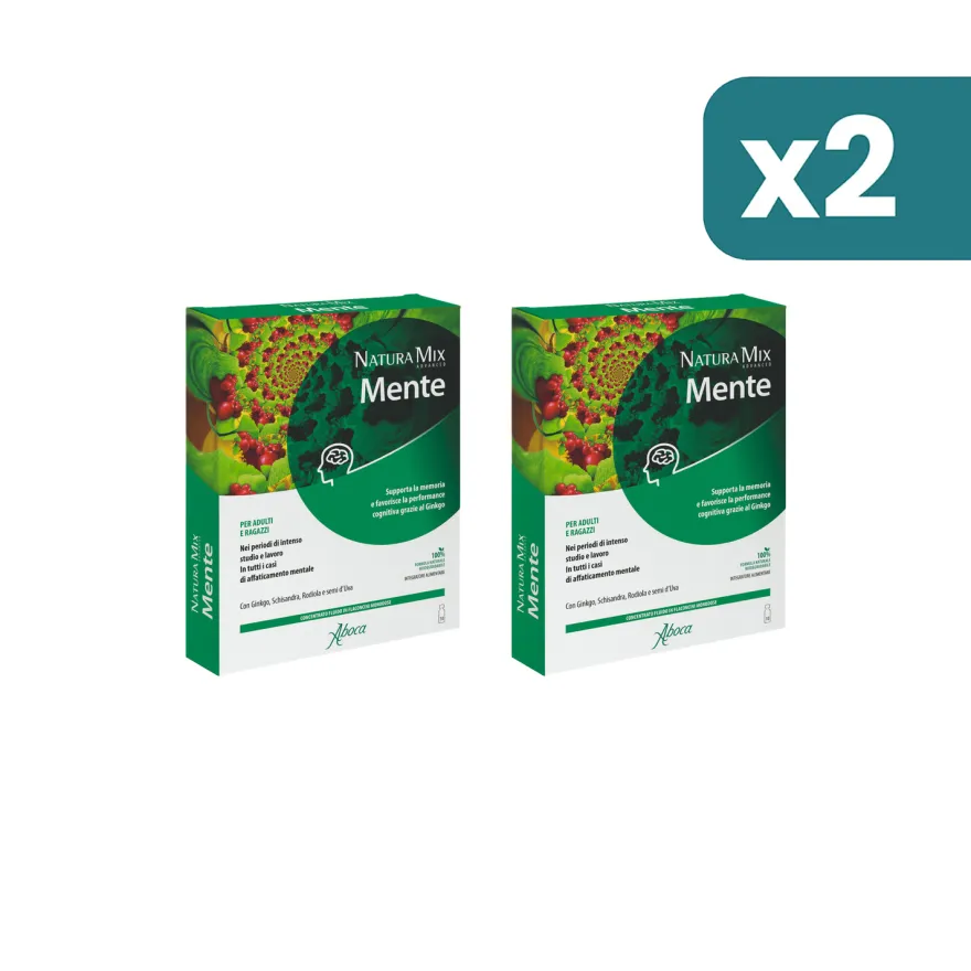 Aboca Natura Mix Advanced Mente Concentrato Fluido 2 confezioni da 10 Flaconcini