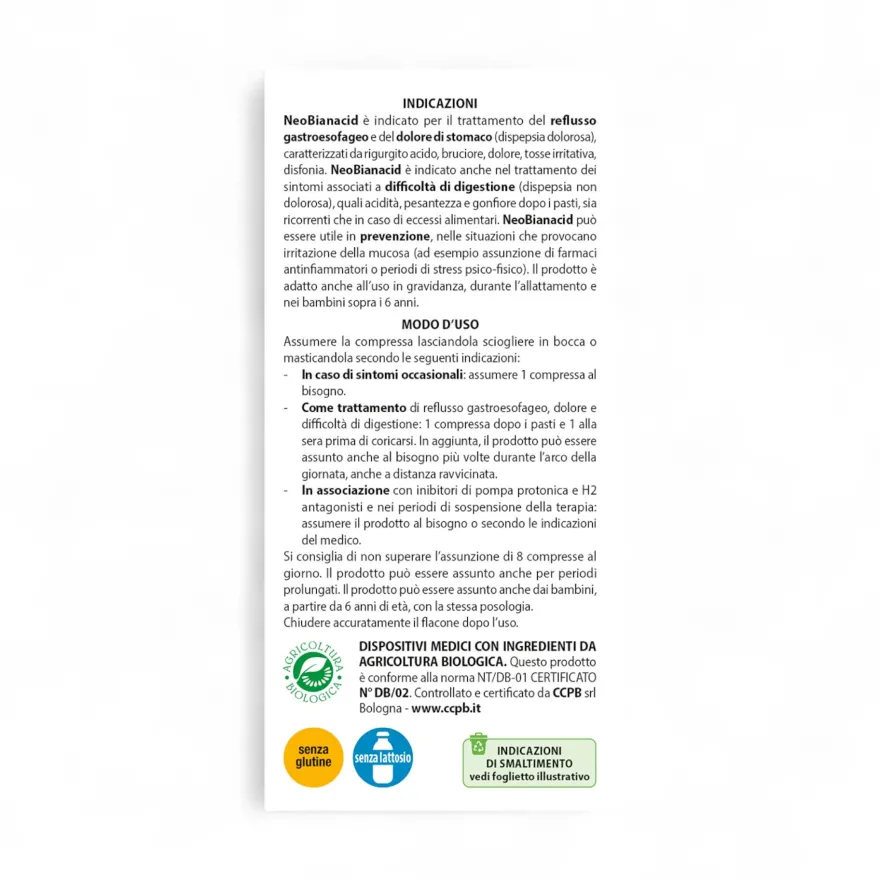 Aboca Neobianacid Trattamento Acidità 70 Compresse Masticabili