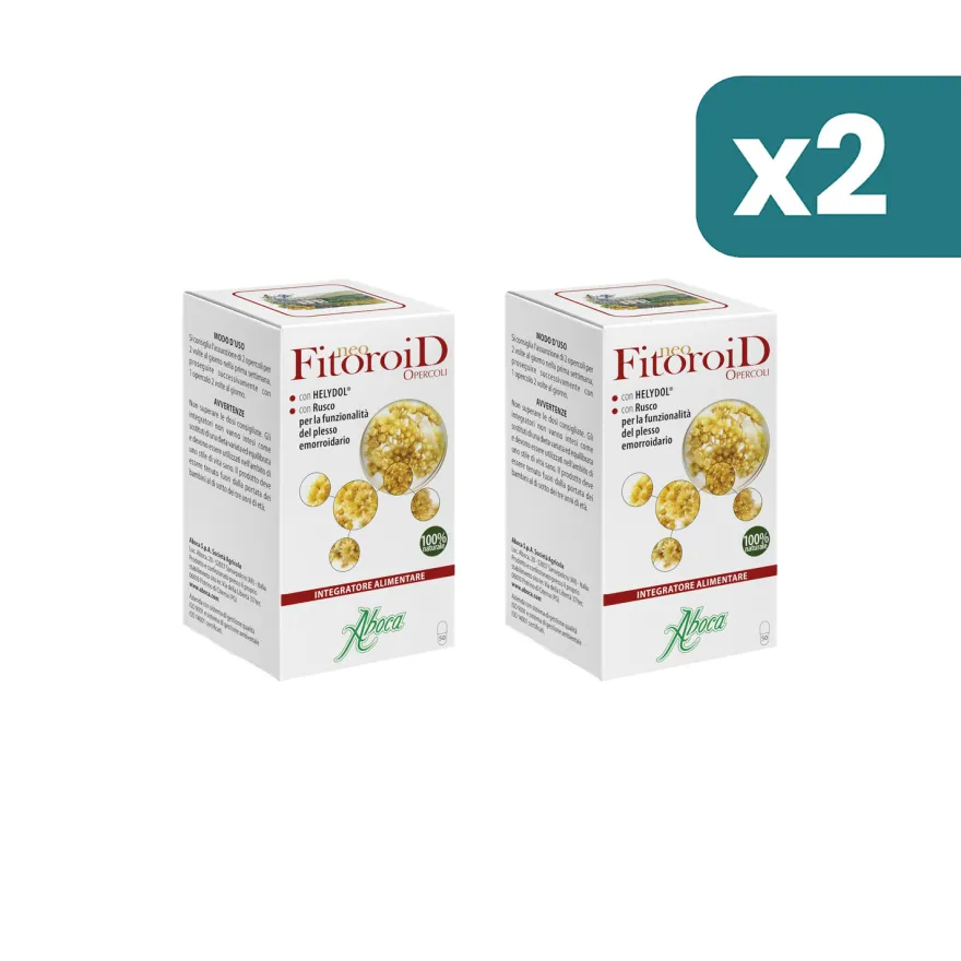 Aboca Neofitoroid 500mg Integratore Plesso Emorroidario 2 confezioni da 50 Opercoli