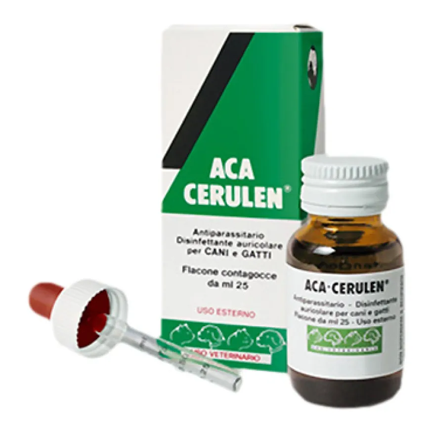 Aca Cerulen Gocce Auricolari Per Cani E Gatti 1 Flacone 25ml 10mg/g + 10mg/g + 25mg/g