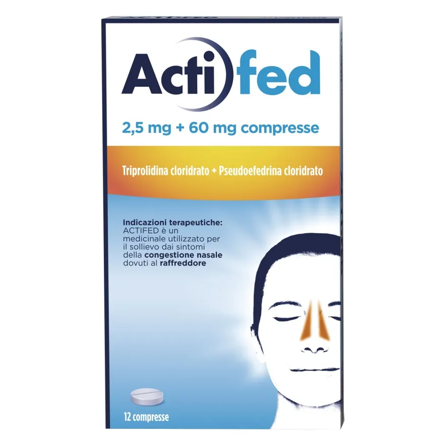 Actifed 2,5 Mg Congestione Nasale E Raffreddore 12 Compresse
