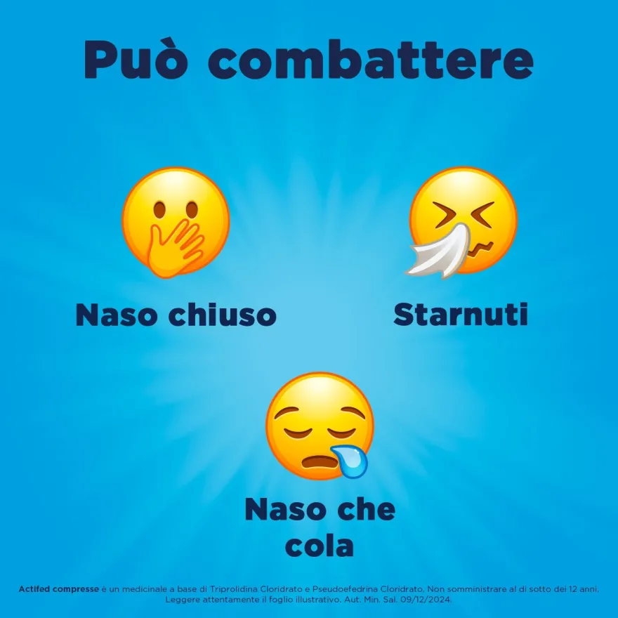 Actifed 2,5 Mg Congestione Nasale E Raffreddore 12 Compresse