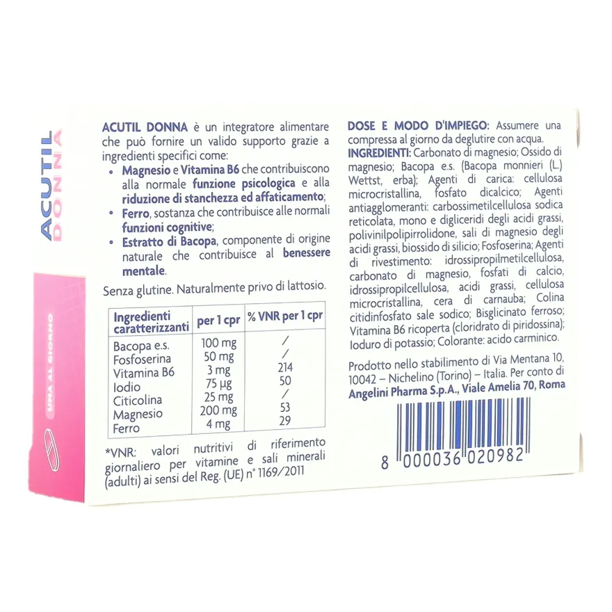 Acutil Donna Integratore 20 Compresse