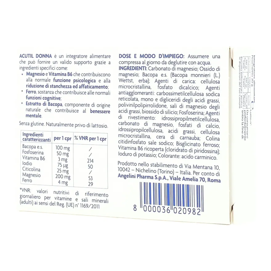 Acutil Donna Integratore 20 Compresse
