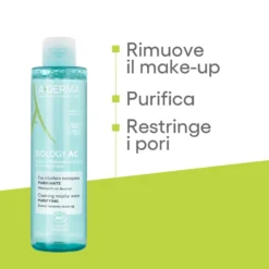 A-derma Biology Ac Acqua Micellare Detergente Struccante Strucca E Purifica Pelle Grassa A Tendenza Acneica 200 Ml