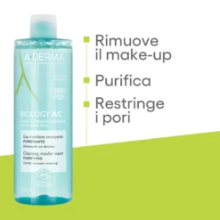 A-derma Biology Ac Acqua Micellare Detergente Strucca E Purifica Pelle Grassa A Tendenza Acneica 400ml