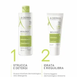 A-derma Biology Acqua Micellare Dermatologica Idra-detergente Rimuove Il Trucco Pelle Fragile 400 Ml