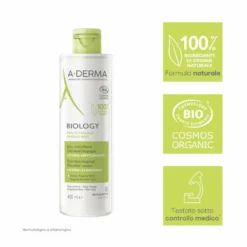 A-derma Biology Acqua Micellare Dermatologica Idra-detergente Rimuove Il Trucco Pelle Fragile 400 Ml