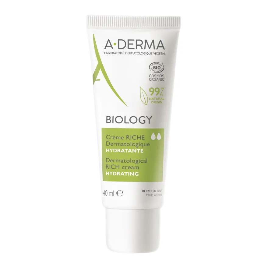 A-derma Biology Crema Ricca Dermatologica Idratante 40ml