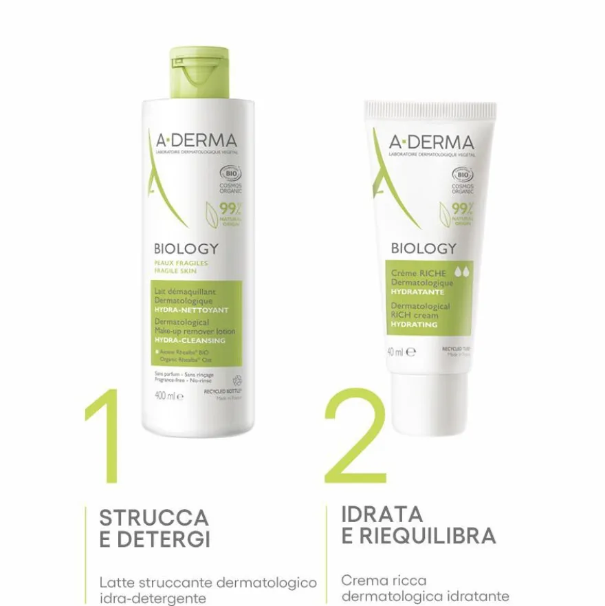 A-derma Biology Crema Ricca Dermatologica Idratante 40ml