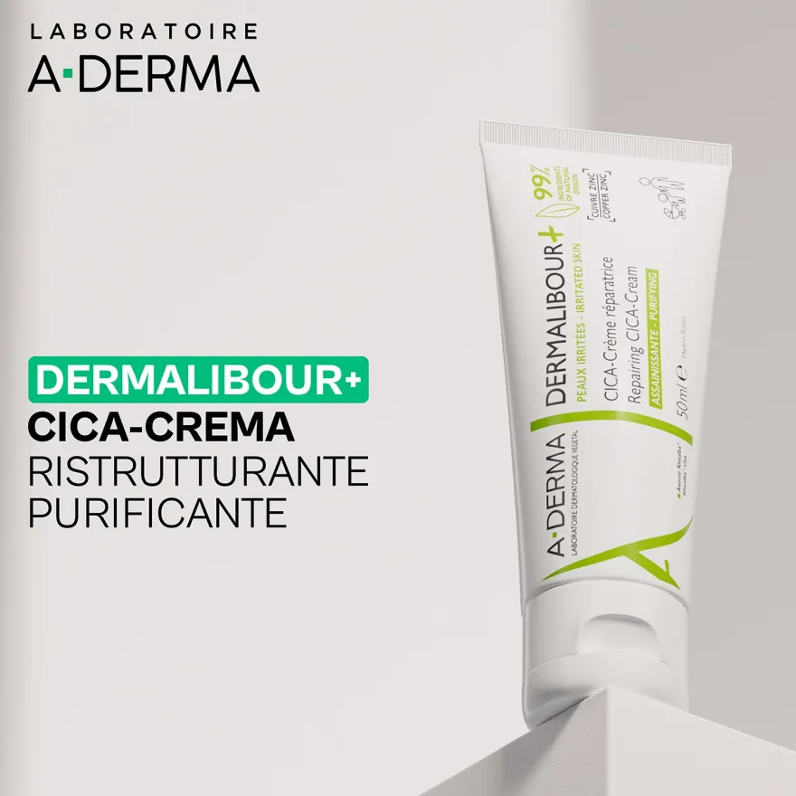 A-derma Dermalibour+ Cica-crema Ristrutturante Purificante Per Pelle Irritata E Arrossata 50ml