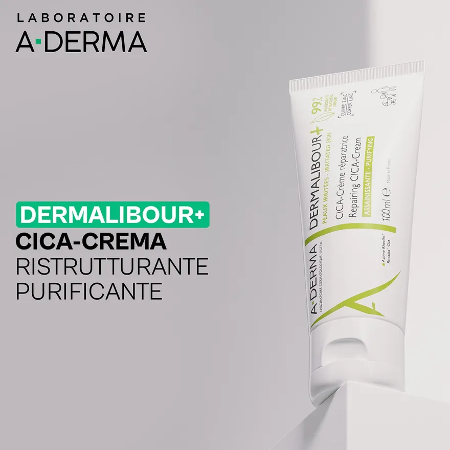 A-derma Dermalibour+ Cica-crema Ristrutturante Purificante Per Pelle Irritata E Arrossata 100ml