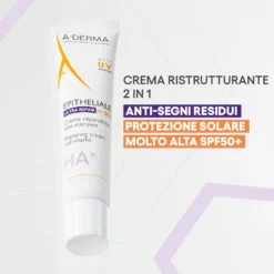 A-derma Epitheliale Ultra Ha+ Repair Spf50+ Crema Ristrutturante Anti-segni 40ml