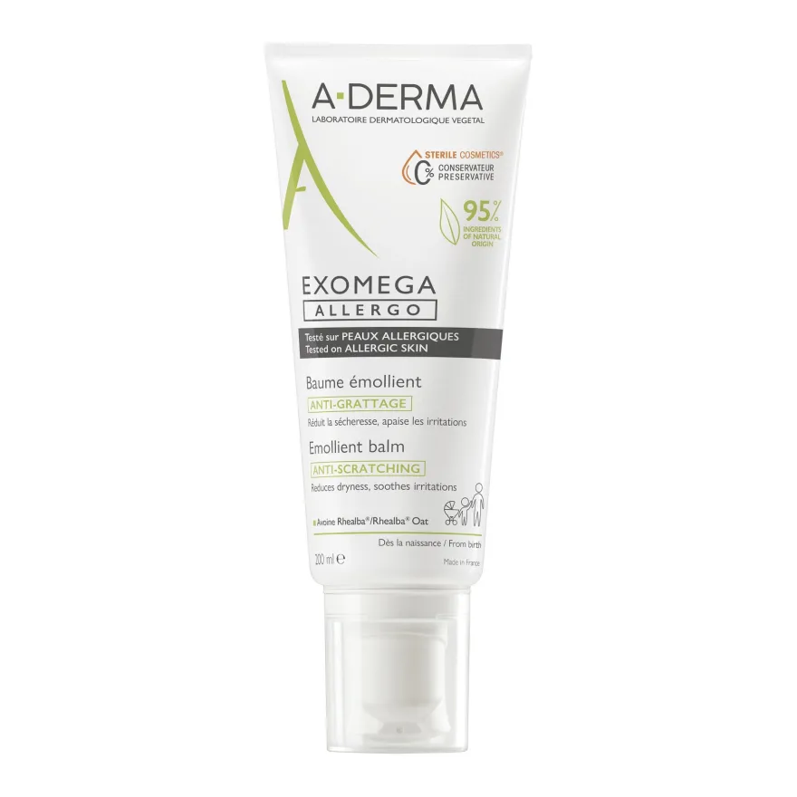 A-derma Exomega Allergo Balsamo Emolliente Cosmetico Sterile Per Pelle Secca A Tendenza Atopica 200ml