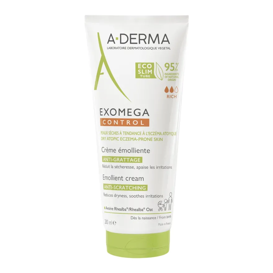 A-derma Exomega Control Crema Emolliente Anti-grattage Per Pelle Secca A Tendenza Atopica 200ml