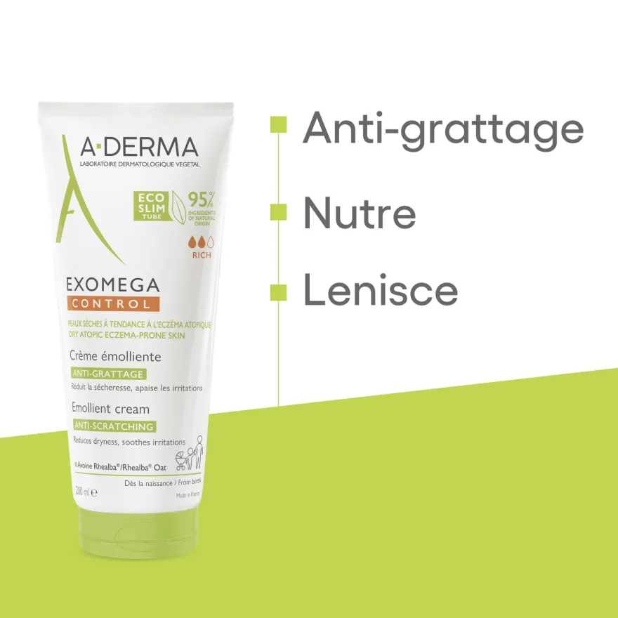 A-derma Exomega Control Crema Emolliente Anti-grattage Per Pelle Secca A Tendenza Atopica 200ml