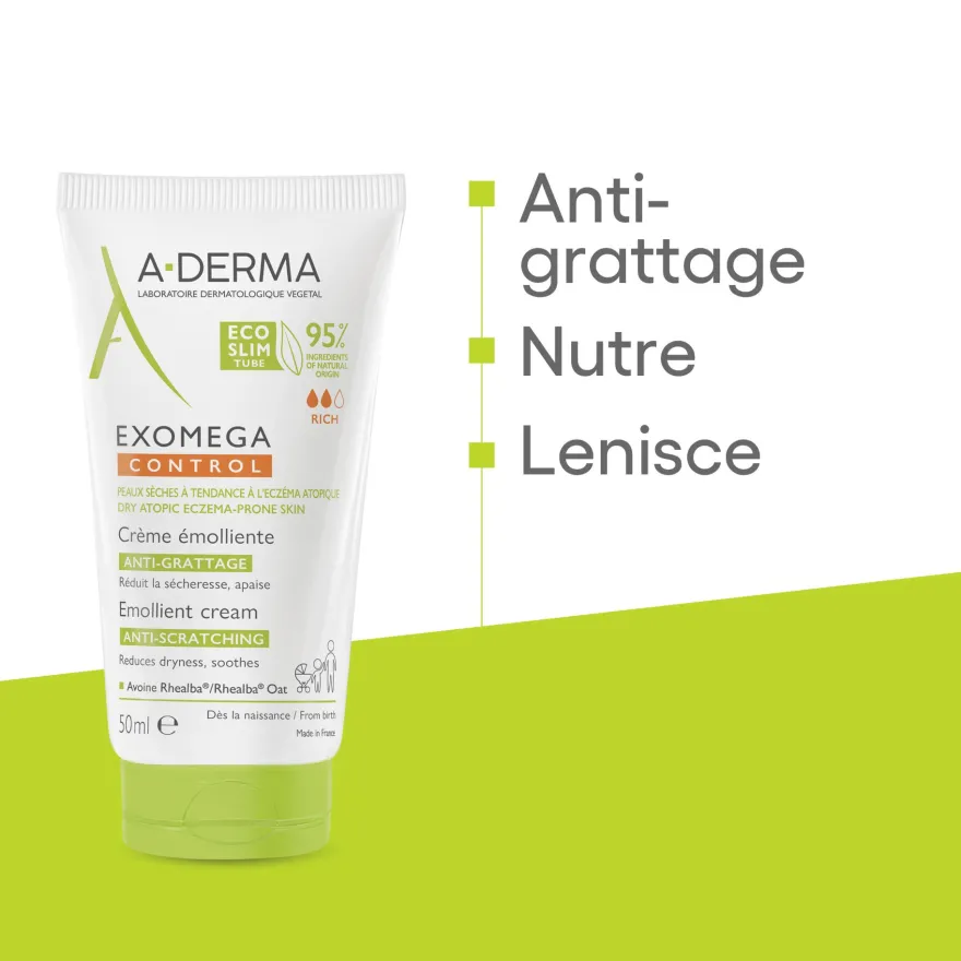 A-derma Exomega Control Crema Emolliente Anti-grattage Per Pelle Secca A Tendenza Atopica 50ml