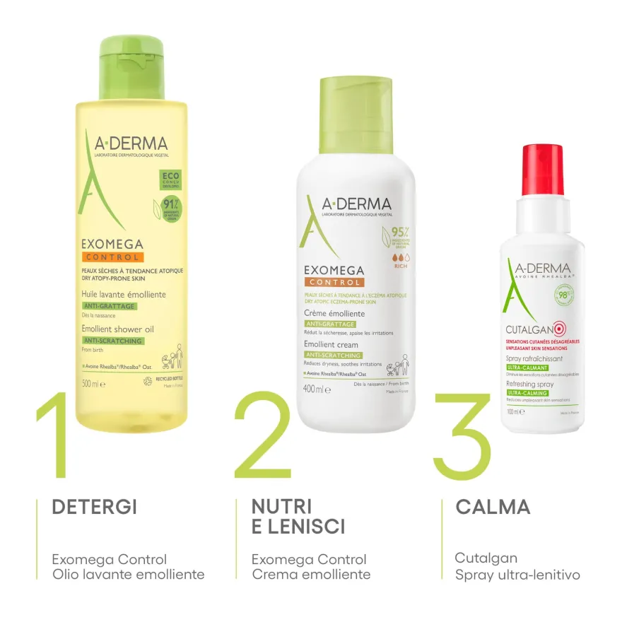 A-derma Exomega Control Crema Emolliente Anti-grattage Per Pelle Secca A Tendenza Atopica 50ml