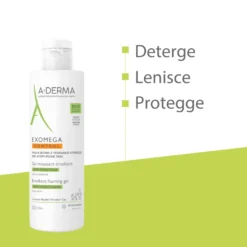 A-derma Exomega Control Gel Detergente Emolliente Per Pelle Secca A Tendenza Atopica Senza Profumo 500ml