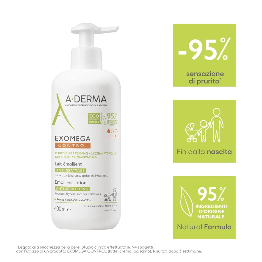 A-derma Exomega Control Lozione Emolliente Anti-grattage 400ml