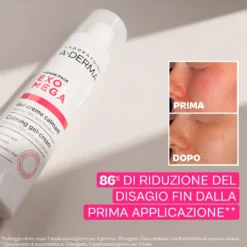 A-derma Exomega Viso Gel-crema Lenitiva Pelle Reattiva E Atopica 40ml