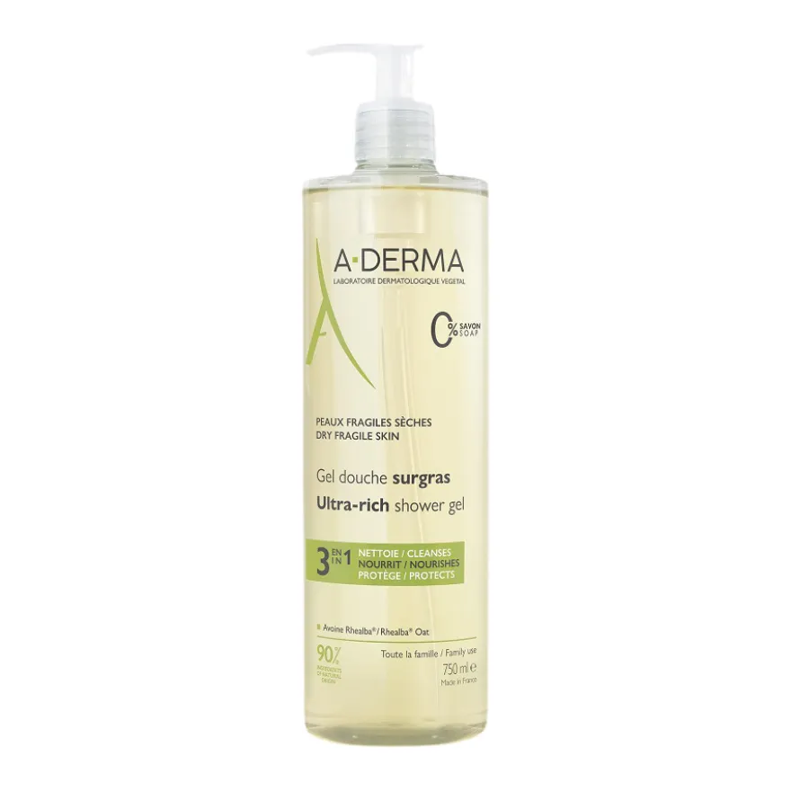 A-derma Les Indispensables Gel Doccia Surgras 750ml