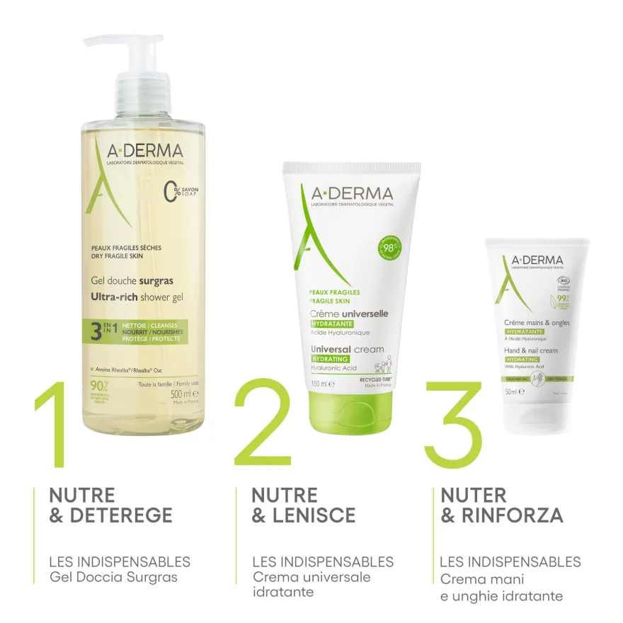 A-derma Les Indispensables Gel Doccia Surgras 750ml