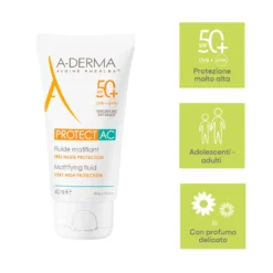 A-derma Protect Ac Fluido Opacizzante Spf50+ 40ml