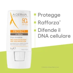 A-derma Protect X-trem Stick Invisibile Protezione Solare Spf50+ 8g