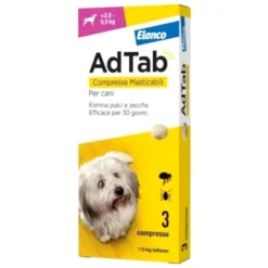 Adtab 112mg Antiparassitario Cani 2,5-5,5kg 3 Compresse Masticabili