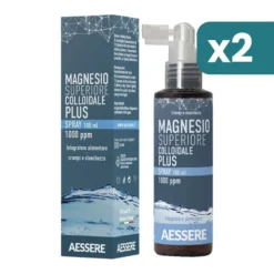 Aessere Magnesio Superiore Colloidale Plus Spray 1000ppm Integratore Magnesio 2 confezioni da 100ml
