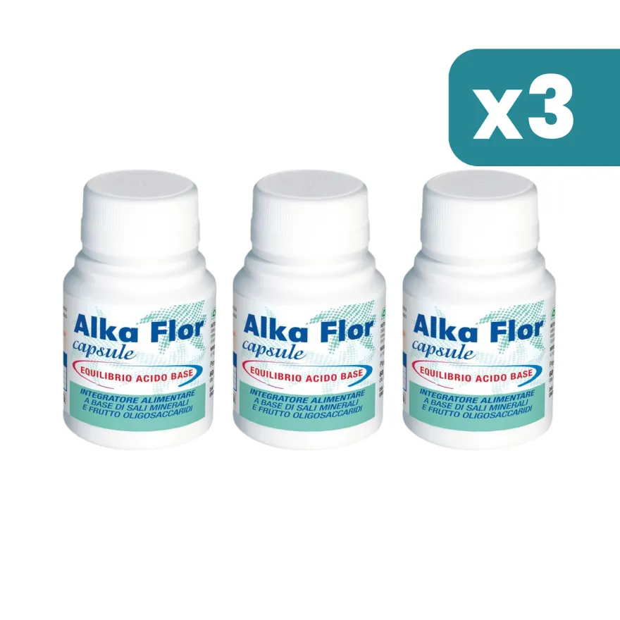 Alka Flor Integratore Sali Minerali Alcalinizzanti 3 confezioni da 60 Capsule