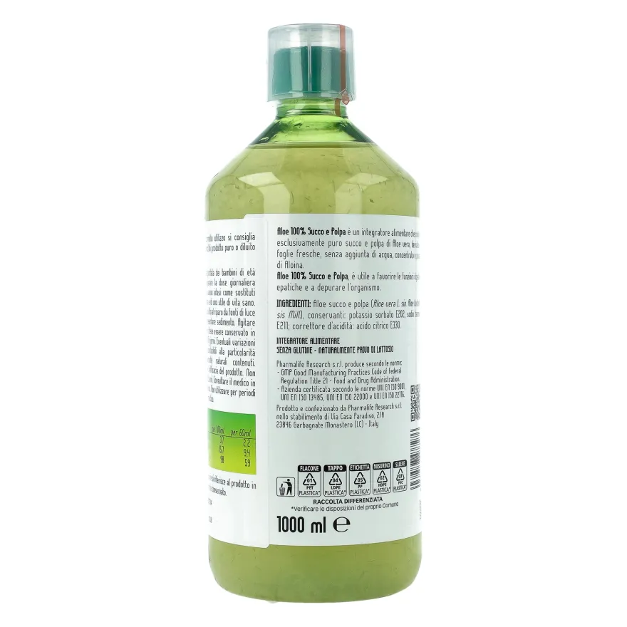 Aloe Succo E Polpa 100% 1 Litro