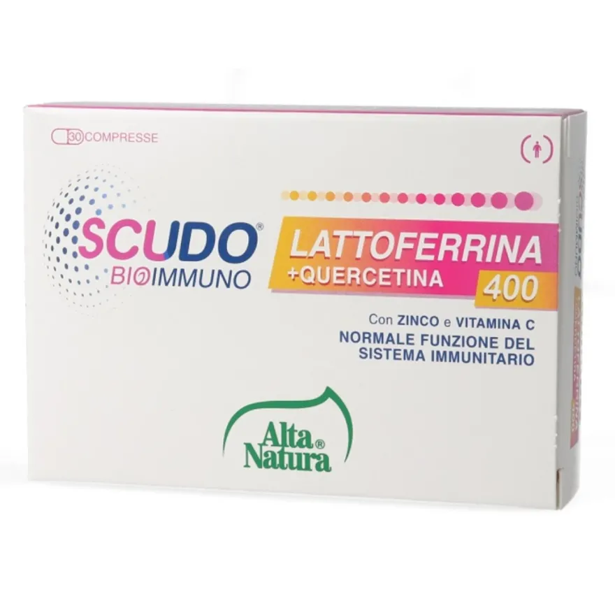 Alta Natura Scudo Bioimmuno Lattoferrina + Quercetina 400 Integratore Difese Immunitarie 30 Compresse