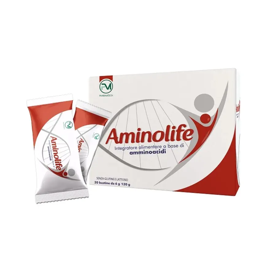 Aminolife Integratore Aminoacidi Recupero Muscolare 20 Bustine