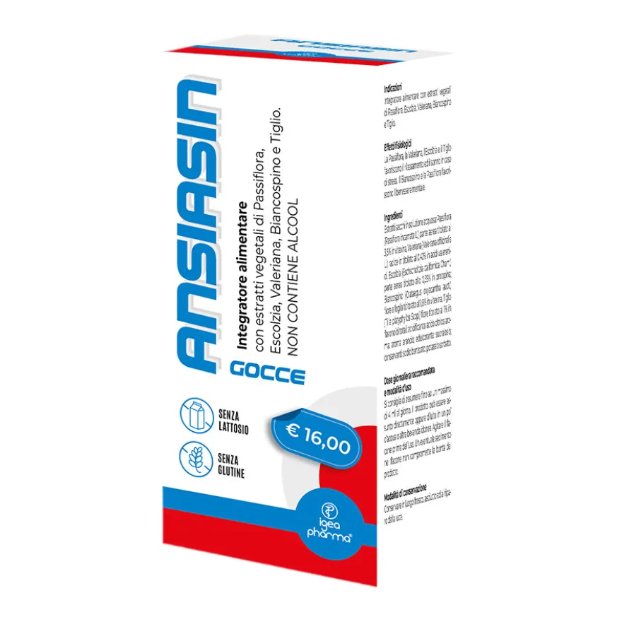 Ansiasin Gocce Integratore Rilassamento E Sonno 30ml