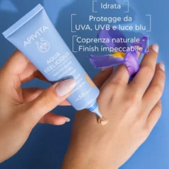 Apivita Aqua Beelicious Crema Viso Idratante Colorata Healthy Glow Spf30 Texture Leggera 40ml