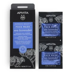 Apivita Beauty Sea Lavander Maschera Viso Idratante E Anti-inquinamento Con Lavanda Marina 2x8ml