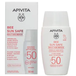Apivita Bee Sun Safe Daily Age Repair Fluido Solare Ultraleggero Anti-age Anti-macchie Scure Spf50 50ml