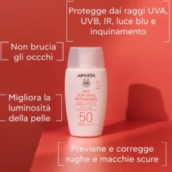 Apivita Bee Sun Safe Daily Age Repair Fluido Solare Ultraleggero Anti-age Anti-macchie Scure Spf50 50ml
