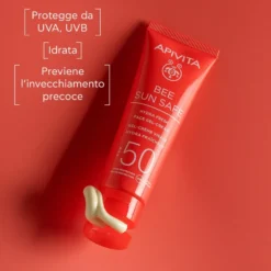Apivita Bee Sun Safe Hydra Fresh Cremavgel Solare Viso Spf50 Protezione Alta Texture Leggera 50ml