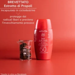 Apivita Bee Sun Safe Invisible Dry Touch Fluido Solare Viso Leggero Con Protezione Spf50 Antiet&agrave; 50ml