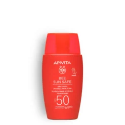 Apivita Bee Sun Safe Invisible Dry Touch Fluido Solare Viso Leggero Con Protezione Spf50 Antietà 50ml