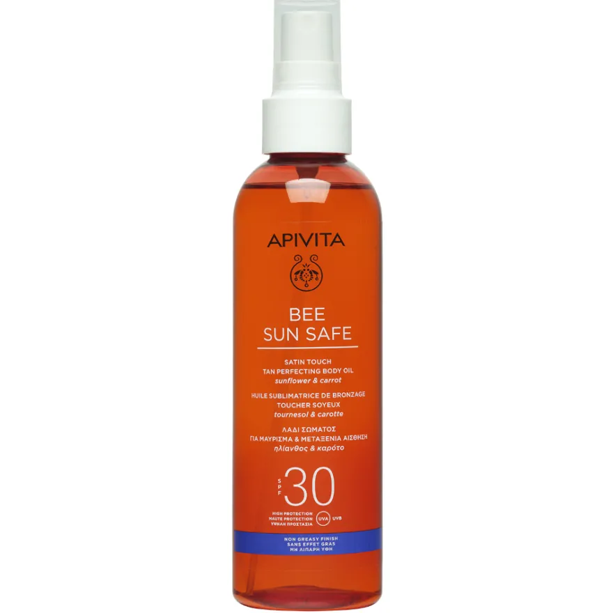 Apivita Bee Sun Safe Olio Solare Spray Corpo Abbronzante Con Protezione Spf30 Texture Leggera 200ml