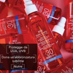 Apivita Bee Sun Safe Olio Solare Spray Corpo Abbronzante Con Protezione Spf30 Texture Leggera 200ml