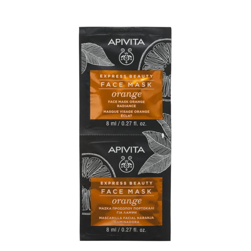Apivita Express Beauty Orange Maschera Viso Illuminante All'arancia 2x8ml