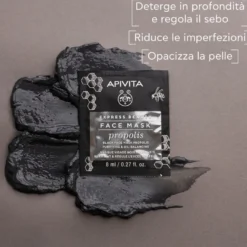 Apivita Express Beauty Propolis Maschera Viso Nera Alla Propoli Purificante Per Pelli Grasse 2x8ml
