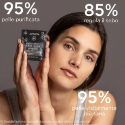 Apivita Express Beauty Propolis Maschera Viso Nera Alla Propoli Purificante Per Pelli Grasse 2x8ml