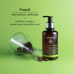 Apivita Gel Detergente Delicato Purificante Viso Con Lime E Propoli Per Pelle Grassa 200ml